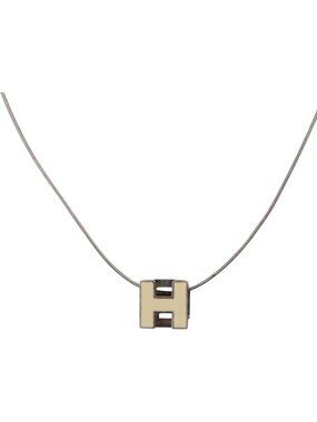 HERMES Cube Ash Necklace metal Silver